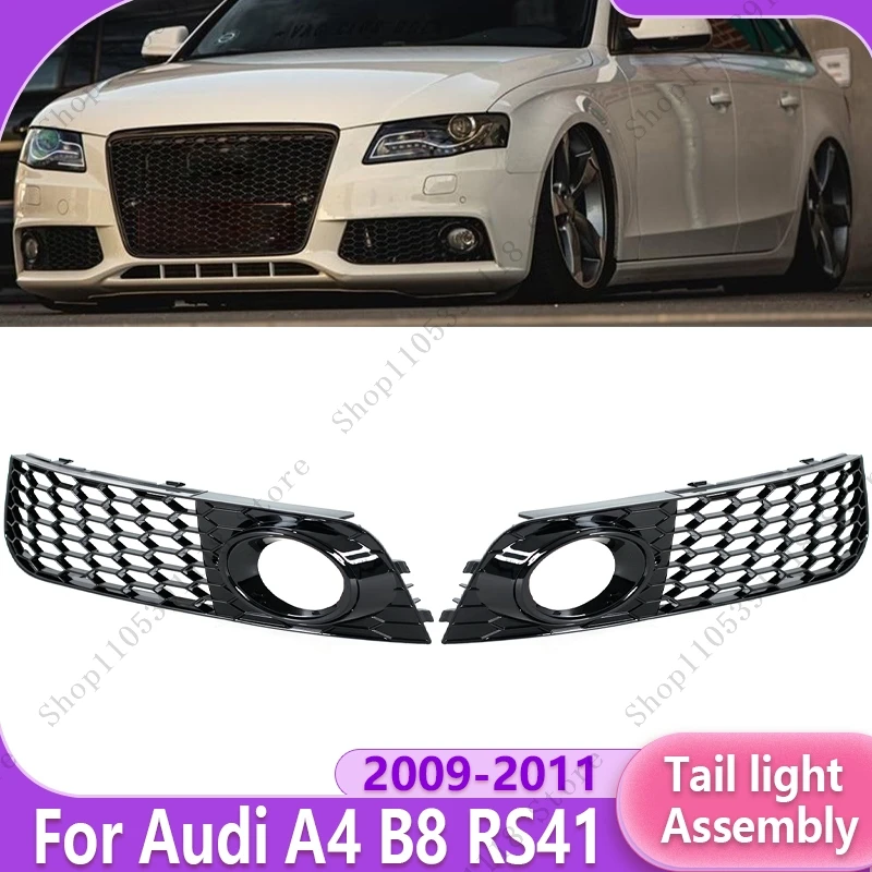 

Car Front Bumper Fog Light Cover Grille Fog Lamp Frame Bezel Cover For Audi A4 B8 RS4 2009 2010 2011 8KD807682 8KD807681