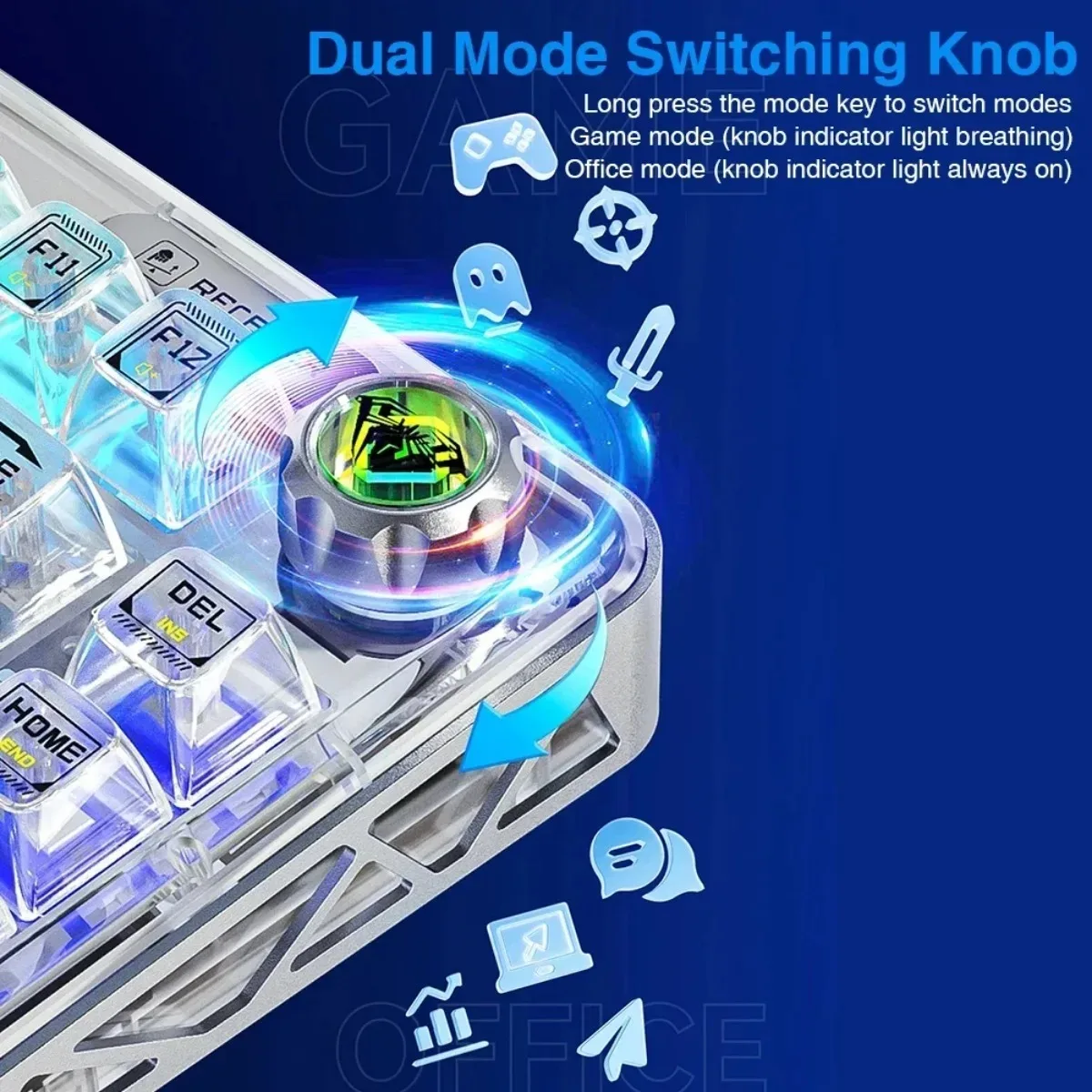 AULA F81 Gaming Keyboard 2.4g Wireless Bluetooth Wired Tri-Mode GASKET Structure Hot Swappable RGB Custom Mechanical Keyboard