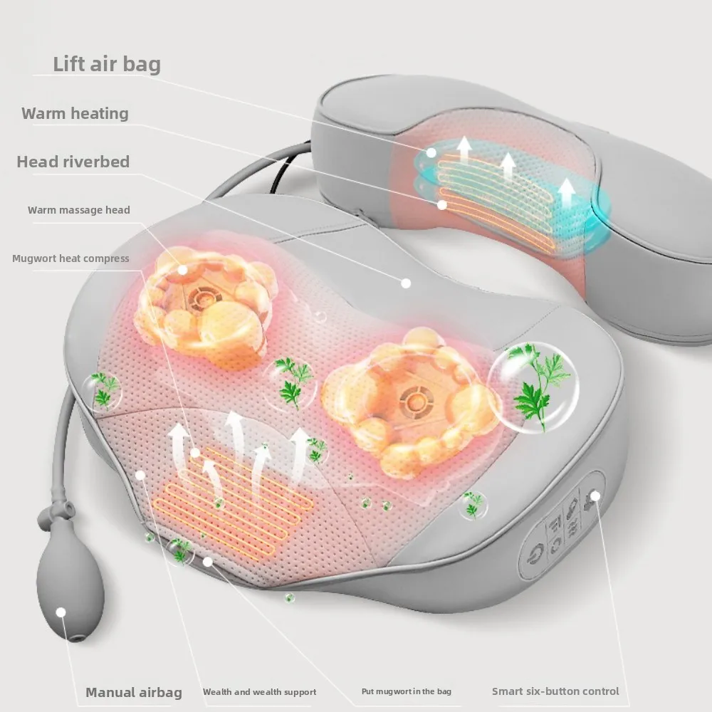 

Massage pillow wholesale custom processing cervical spine lumbar spine neck back kneading airbag hot compress wormwood neck