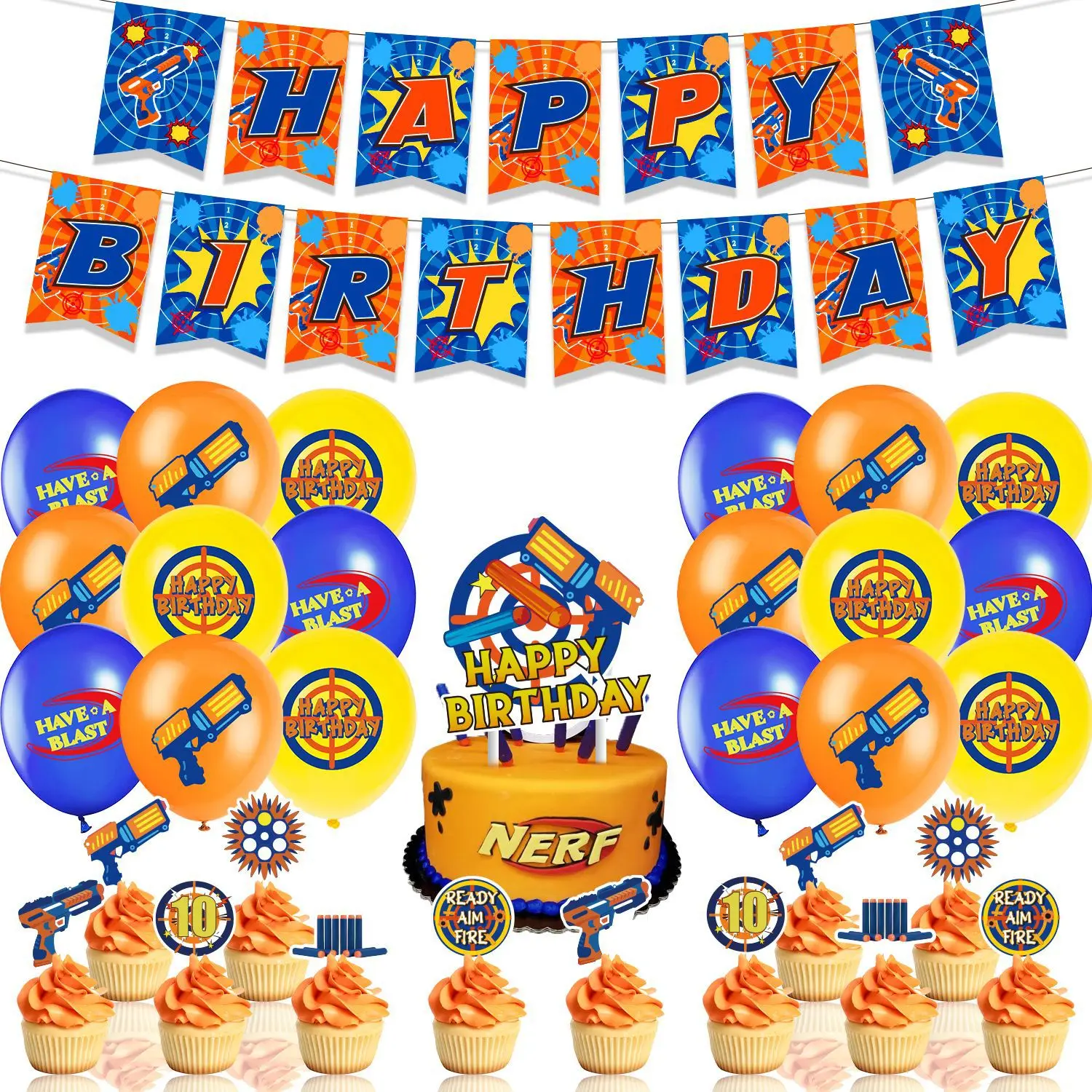 Dart War Party Supplies Gun Theme Birthday Party Decorations Dart War Banner Balloons Boy's Birthday Party Themed Dart Battle