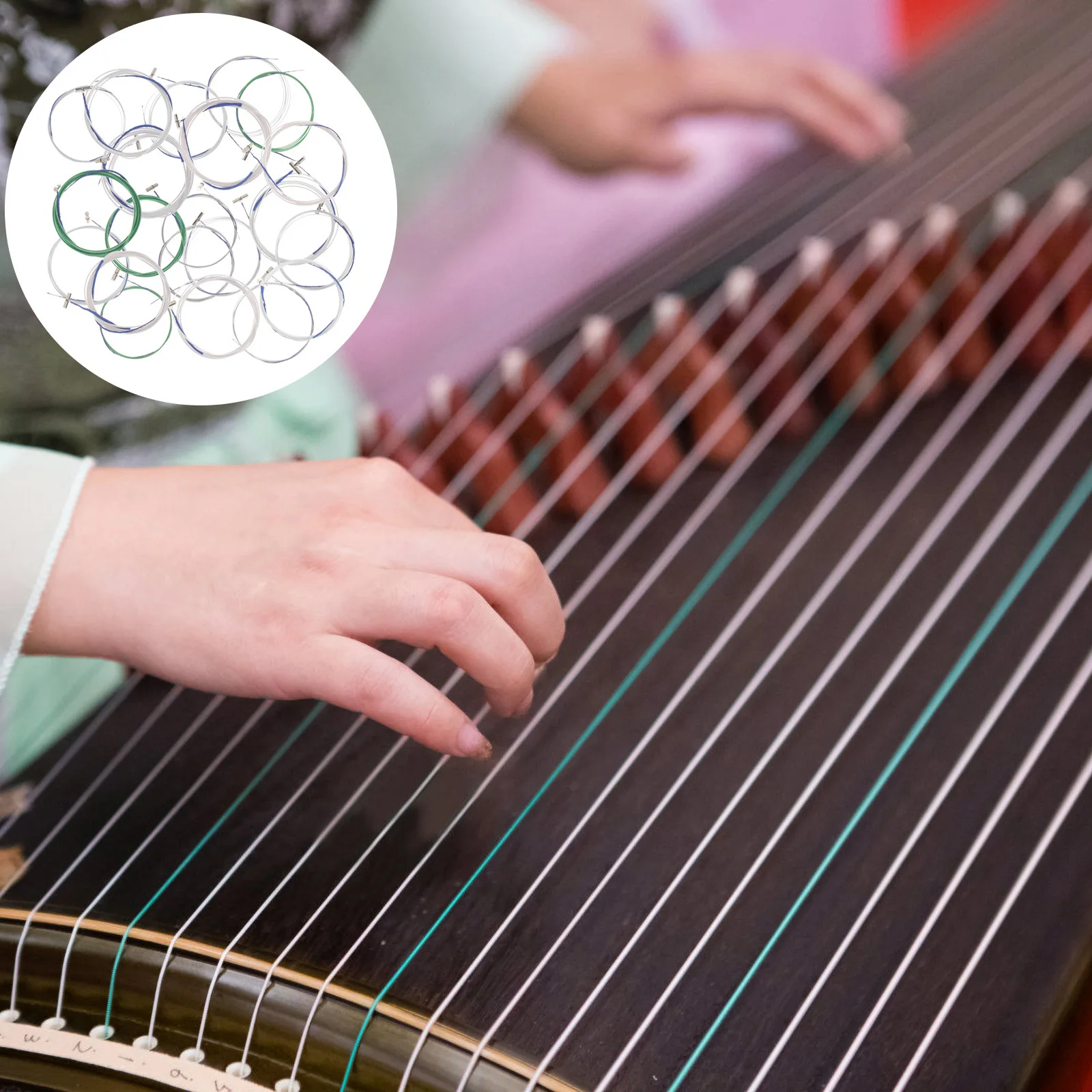 21 قطعة من أوتار Guzheng مجموعة استبدال متينة احترافية لملحقات أدوات إصلاح Zither الصينية سلسلة متعددة الأغراض #4