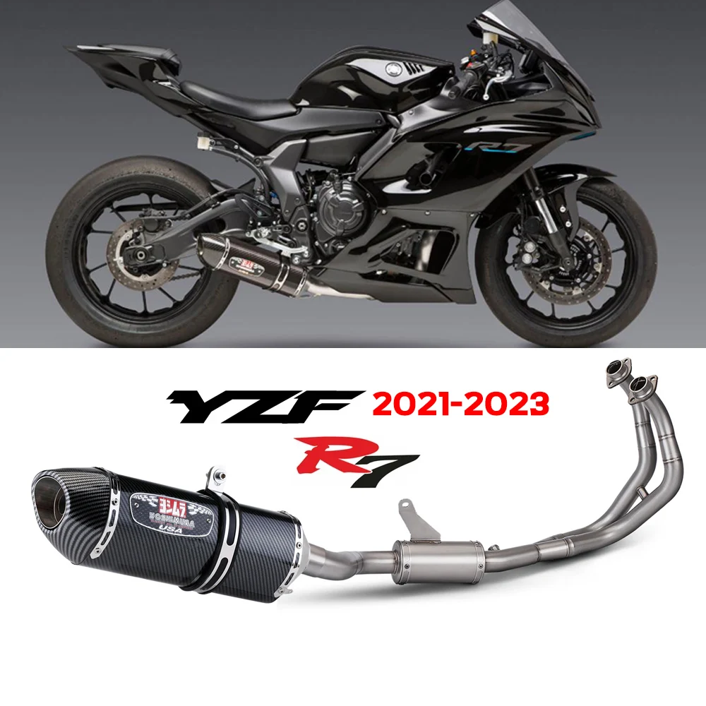 Motorcycle Exhaust Muffler For YAMAHA YZF R7 r7 Modification Stainless Steel Front Rear Exhaust silencer Pipe 2021-2023