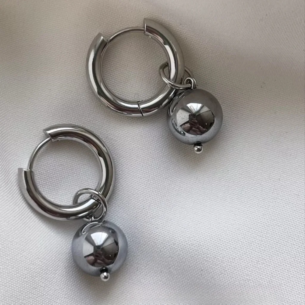 

Gothic Vintage Creativity Geometry CCB Round Bead Pendant Earrings for Women Minimalist Design Punk Jewelry Party Birthday Gifts