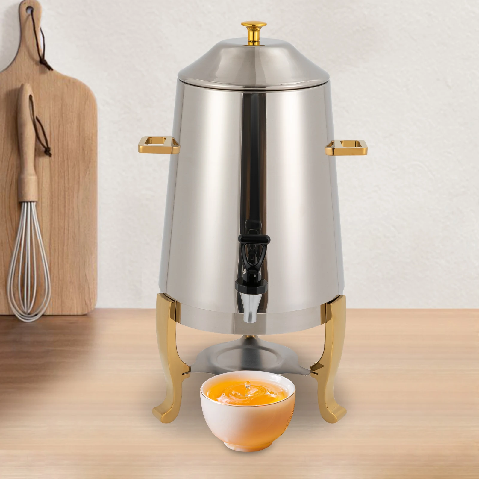 

Hot Beverage Dispenser Stainless Steel Coffee Chafer Urn Hot Drinks Dispenser with Spigot & Fuel Holder for Catering