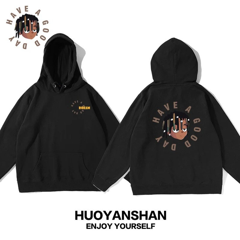 

Худи с мультяшным принтом Hand-Dn, осенне-зимняя, свободного кроя, повседневная, больших размеров, для пар, молодежная, жизнерадостная, стильная