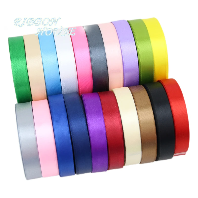 (25 yards/roll) 15mm single face Satin Ribbon Webbing Decoration Gift Christmas Ribbons