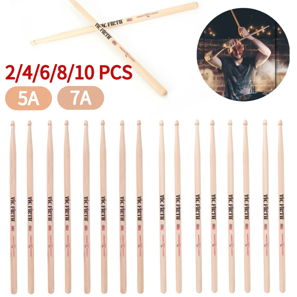 

1-5Pairs Drumsticks 5A/7A Drum Sticks Consistent Weight and Pitch Mallets American Hickory Drumsticks Percussion Accessories