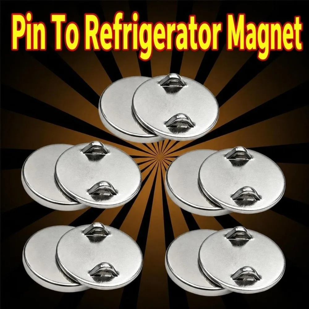 4Pairs Magnetic Brooch To Fridge Magnet Converter Brooch to Fridge Magnet DIY Accessories Badge Magnetic Conversion Kit