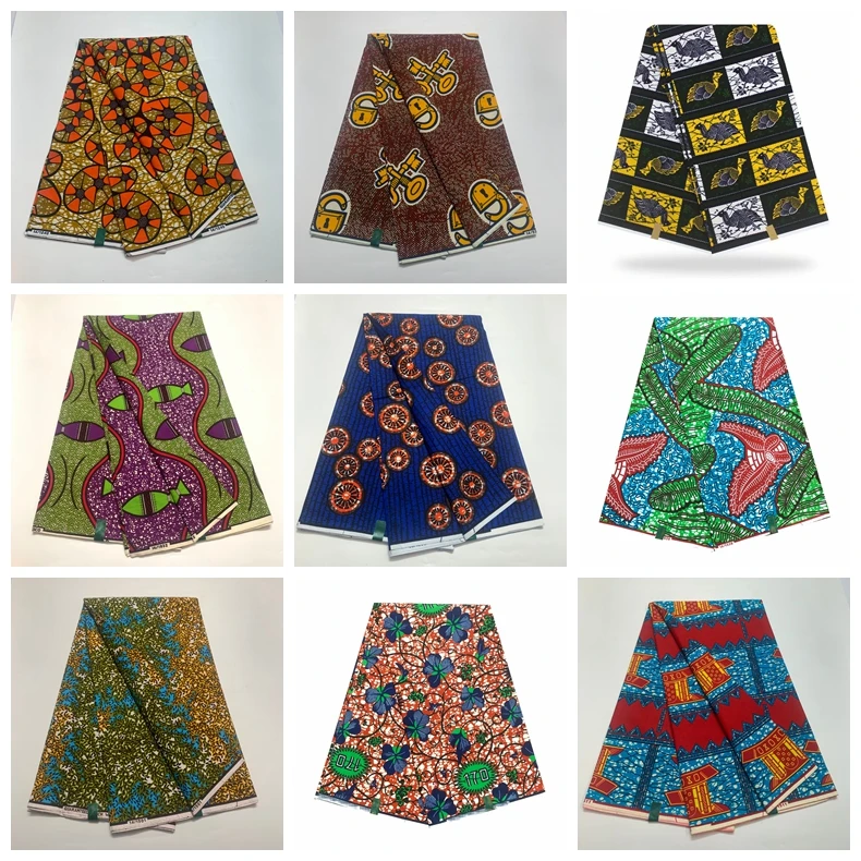 

Guarunteed African Fabric Real Wax Print 100%Cotton 2025 Tissu Ghana Pagne Wax Africain Loincloth For Dress Ankara Fabric 6yards