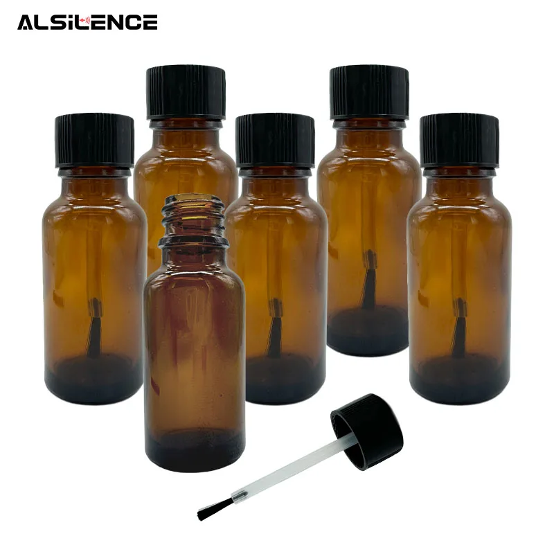 20ML Empty Lacquer Bottle with Brush Anti-UV Glass Bottle Brown Liquid Resin Material Storage Bottle