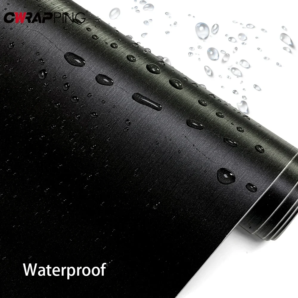 Car Brushed Aluminum Vinyl Film Waterproof Bubble-Free Auto Motorcycle Computer Sticker Protective Film for Car Accessories