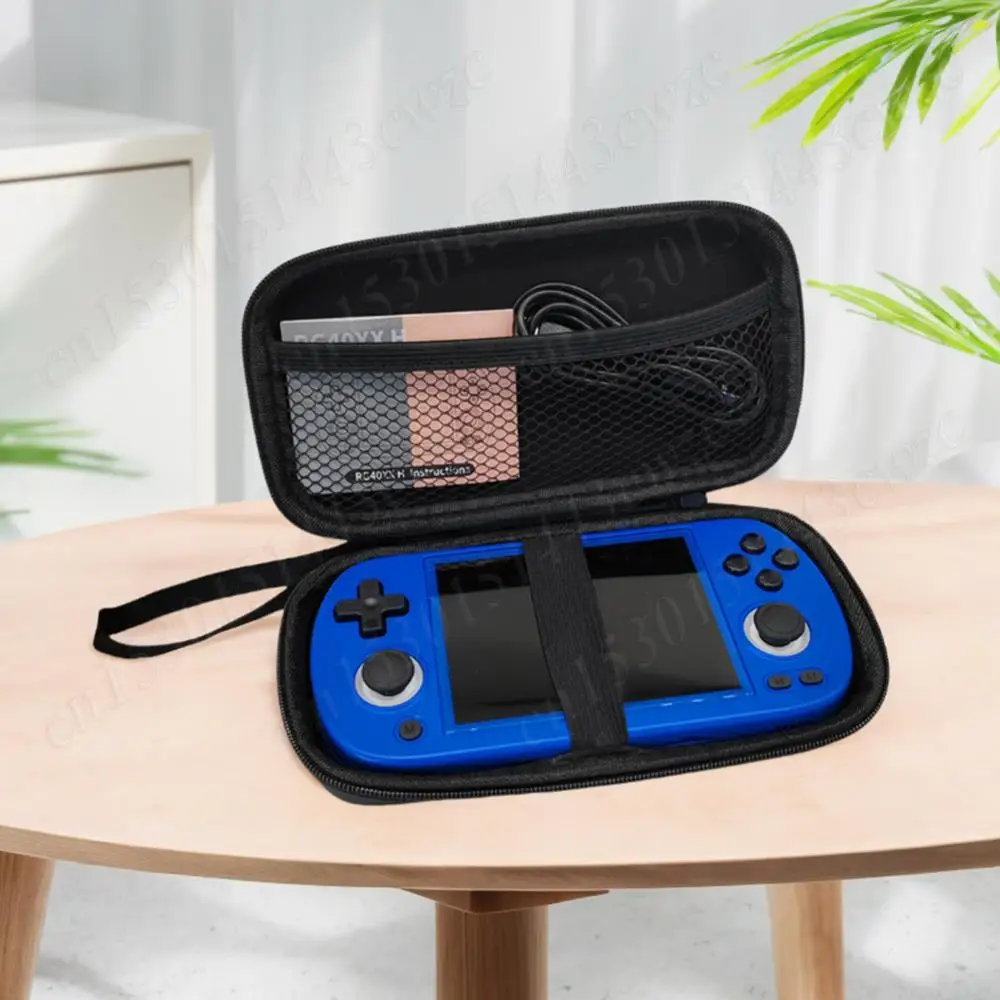 Estojo rígido de eva para viagem, bolsa de transporte antiarranhões à prova de choque com alça de mão para console de jogos anbernic rg40xx h/rg405m