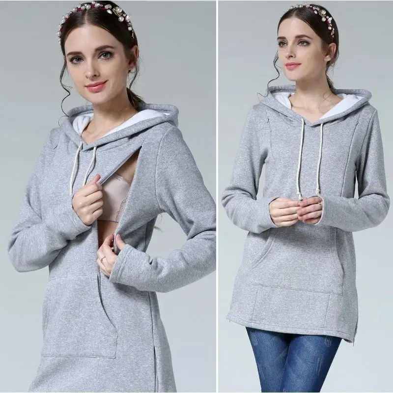 Sudaderas con capucha Materni, ropa de lactancia para mujer, estera de lactancia, sudaderas cómodas de invierno para mujeres embarazadas