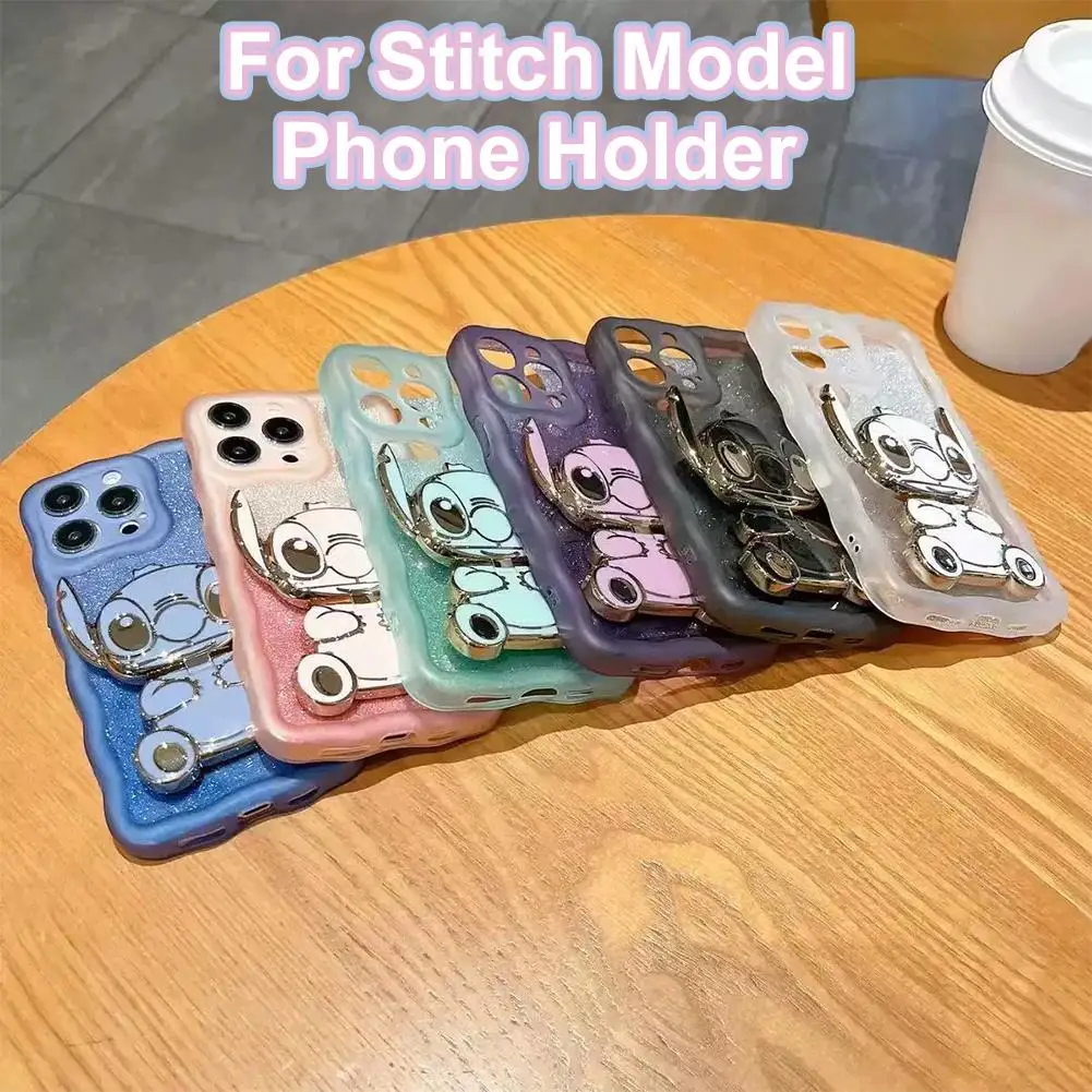 

3d Cartoon Back Sticker Phone Holder With Makeup Mirror Portable And Vertical Practical Stand Accepssory Horizontal De G8q1