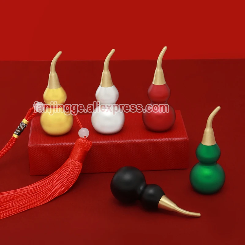 Small Gourd Pendant Car Jewelry Open Hollow Five Element Wu Lou Hu Lu Feng Shui Ornament Copper Aluminum metal Home Decoration