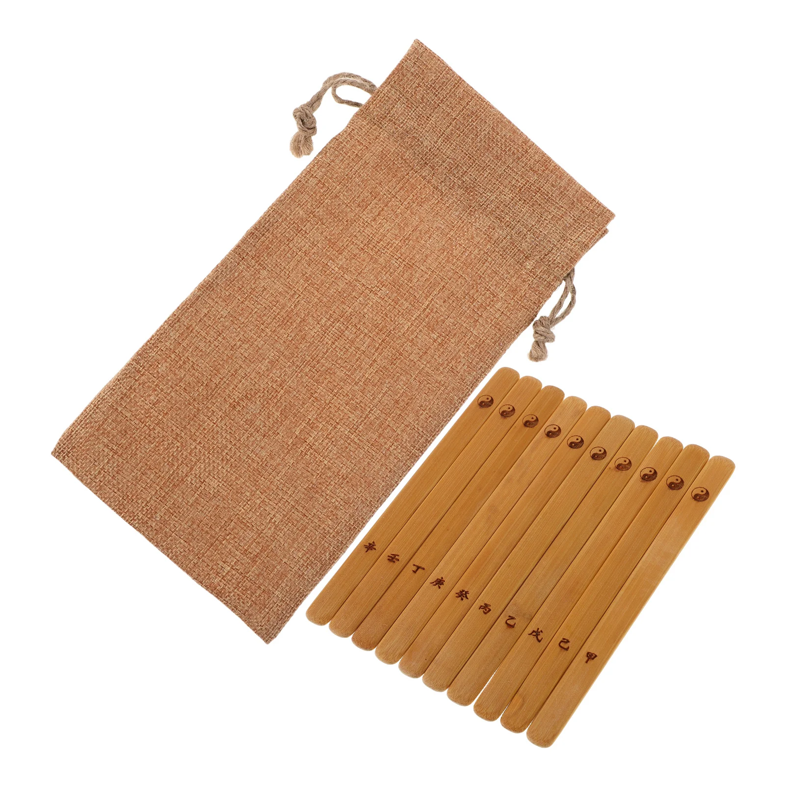 

10Pcs Traditional I Ching Bamboo Sticks Chinese Divination Game Set for Spiritual Guidance and Cultural Home Decoration