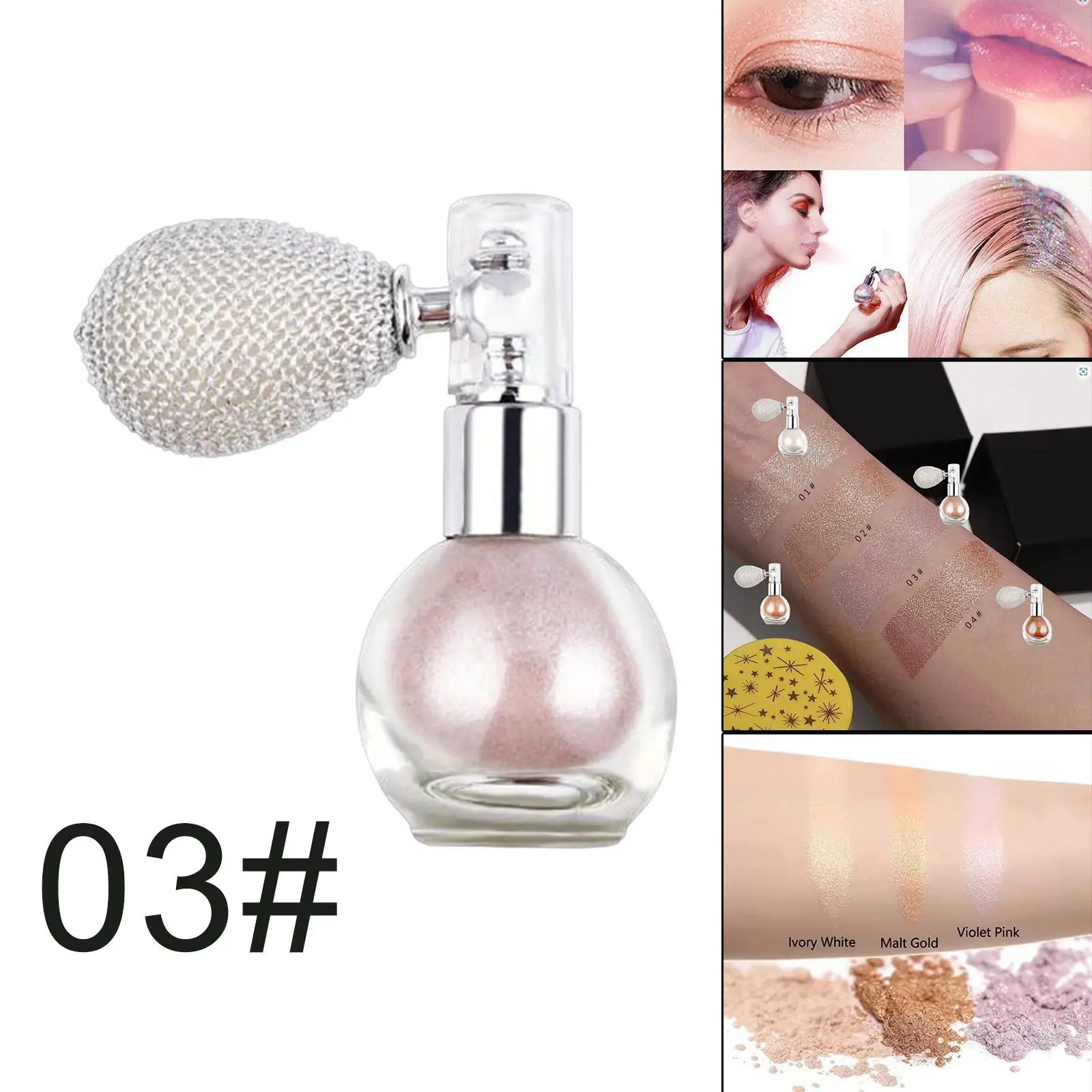 Highlighter Spray Glitter Spray, Shimmer, Make-up Spray en body Cosmetic, Roze