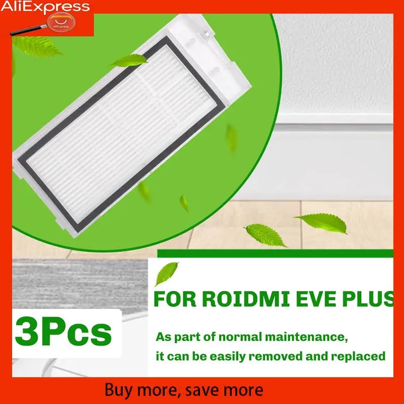 

A67Z 3Pcs For ROIDMI EVE Plus Robot Vacuum Cleaner HEPA Filter Home Robot Vacuum Cleaner Accessories