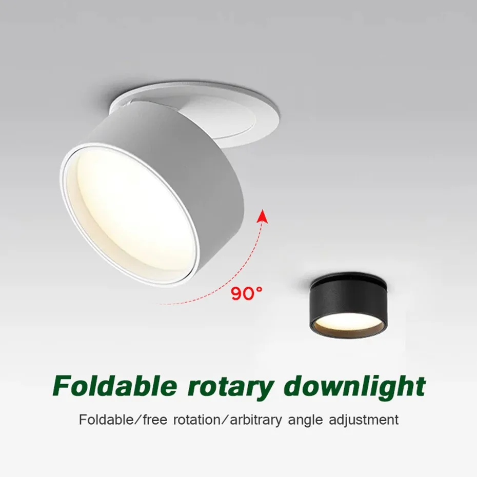 

Recessed Led Downlight Foldable Ceiling led Spot Light 360° Rotatable Ceiling Lights 7W 12W Dimmable For Kitchen Foyer Bedroom