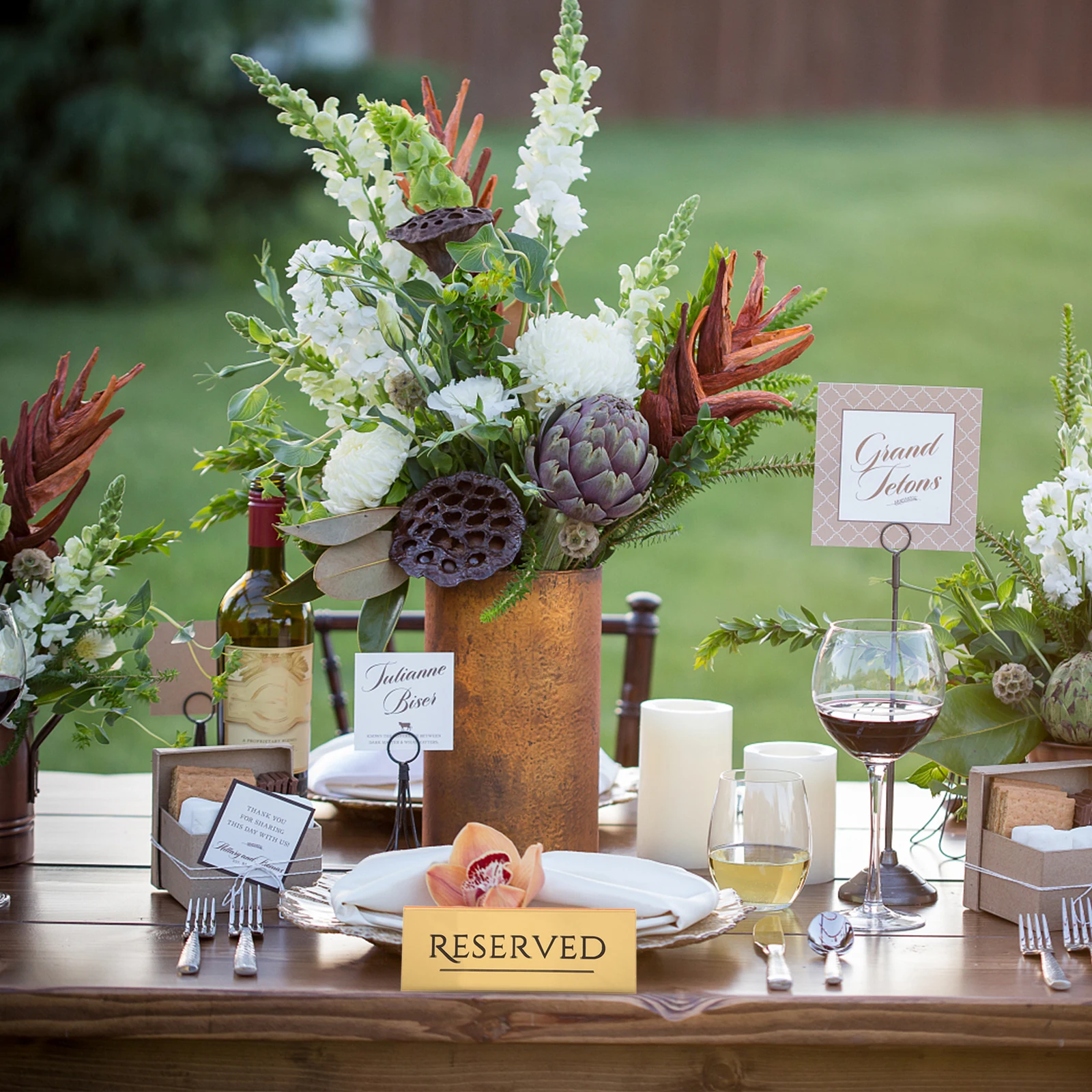 2pcs Reserved Acrylic Material 17x6 5cm Golden Restaurant Wedding Table Card Seating Reserved Table Signs For Wedding