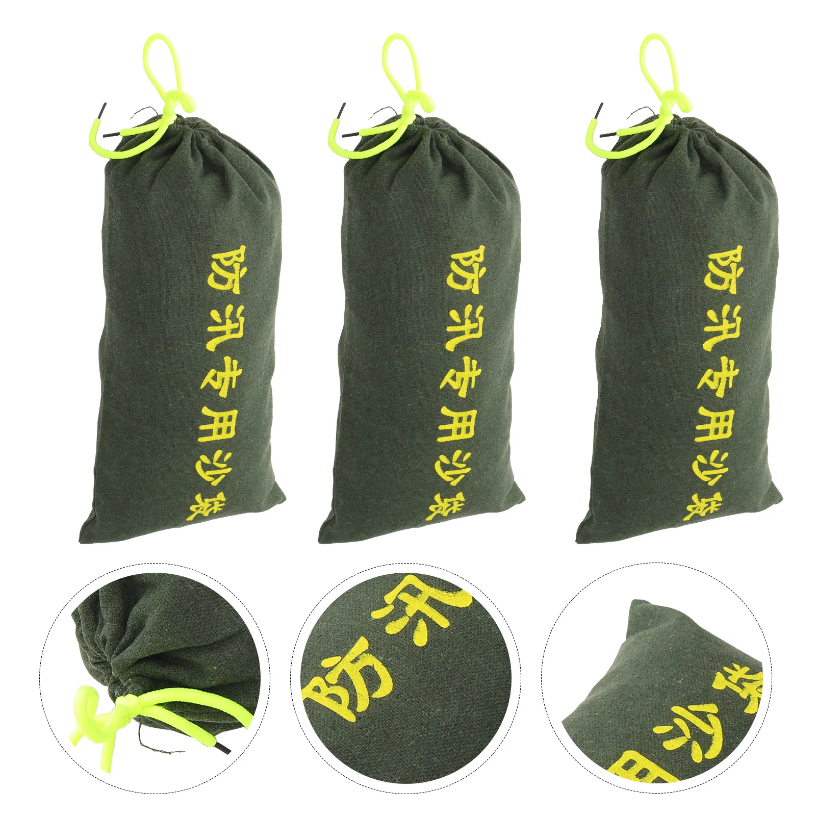 3pcs Empty Sandbag For Flood Barrier Canvas Anti-Wear Waterproof Sand Bags Door Water Stopper Outdoor Emergency Use