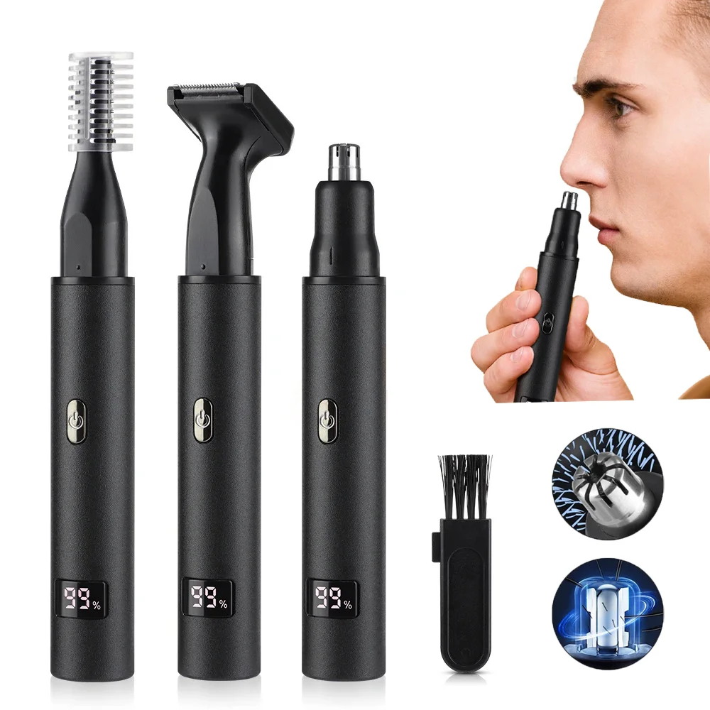 

3 in1 Electric Ear Nose Hair Trimmer For Men USB Charging Portable Nose Hair Trimmer For Men Women Ear Nose Eyebrow Facial Hair