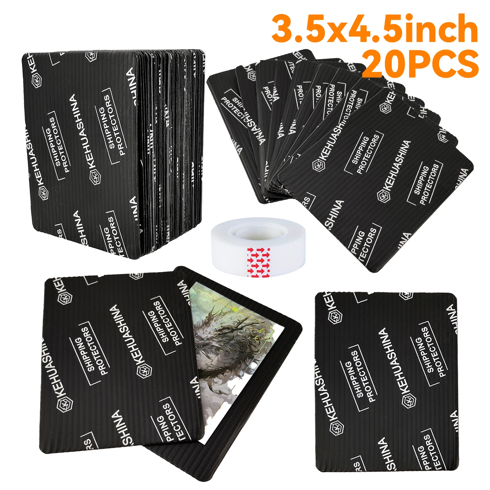 Trading Card Shipping Protector 3.5x4.5in Black Plastic Card Mailer Shield Reusable Insert for Sports Cards TCG Sleeves