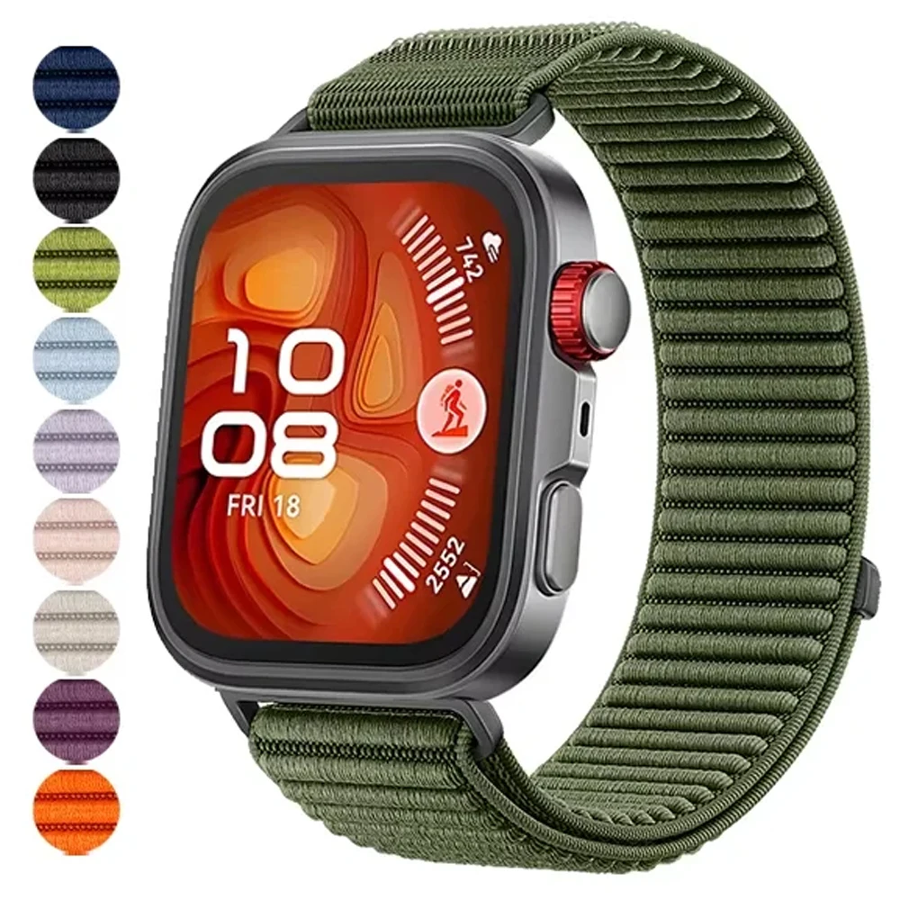 حزام حلقة من النايلون الميداني لساعة Huawei Watch Fit 4 Pro المنسوجة الرياضية Smartwatch معصمه لساعة Huawei Watch Fit 3/4 سوار الساعات