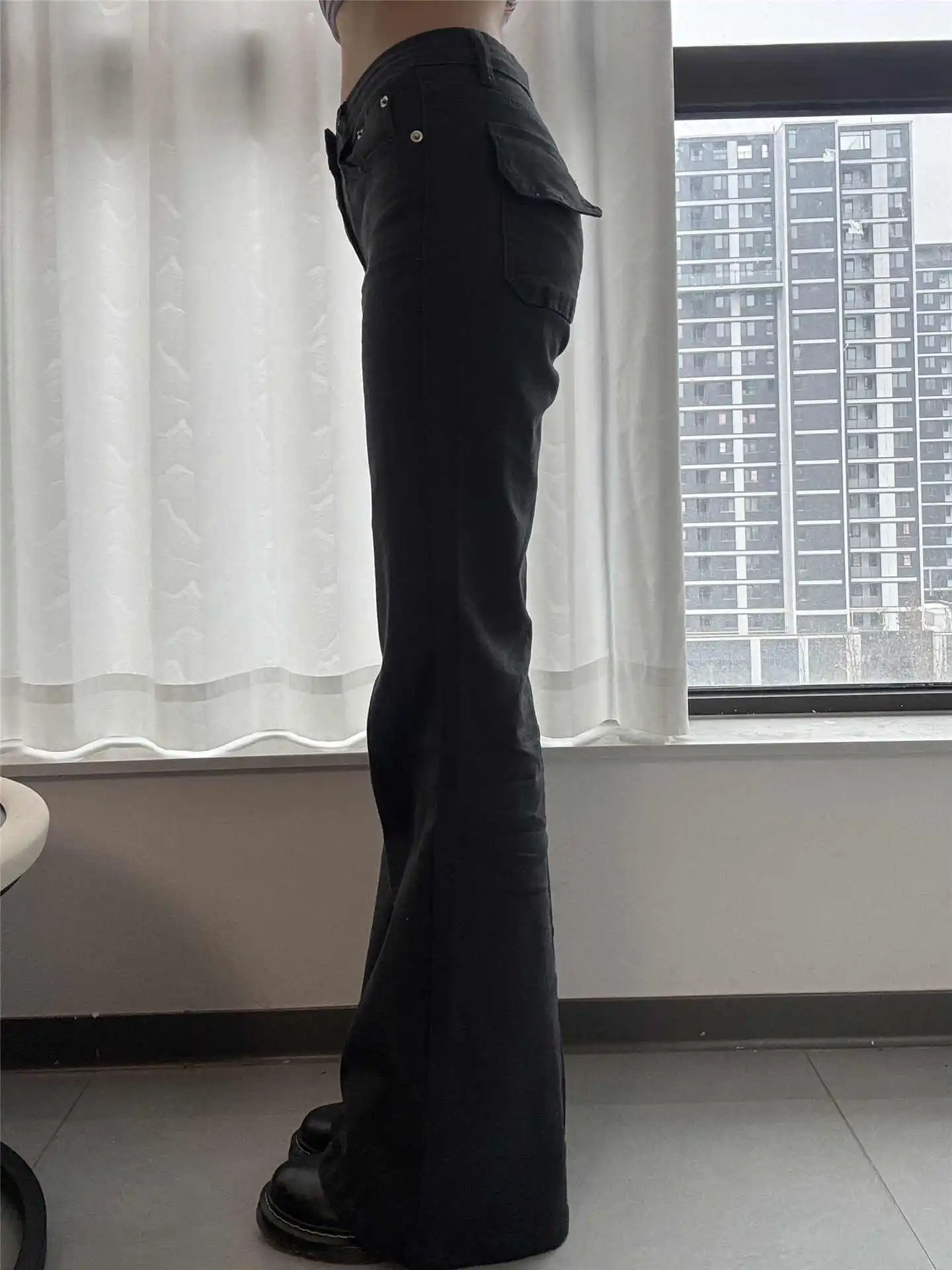 Women's American Retro Low Rise Cargo Jeans Korean Cleanfit Denim Pants Long Trousers Japanese Y2k Cowboy High Street Designer