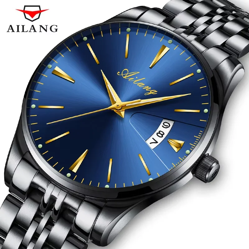 AILANG Men Mechanical Watch Calendar Luminous Classic Business Watch For Men Fashion Original Waterproof Dress Wristwatch
