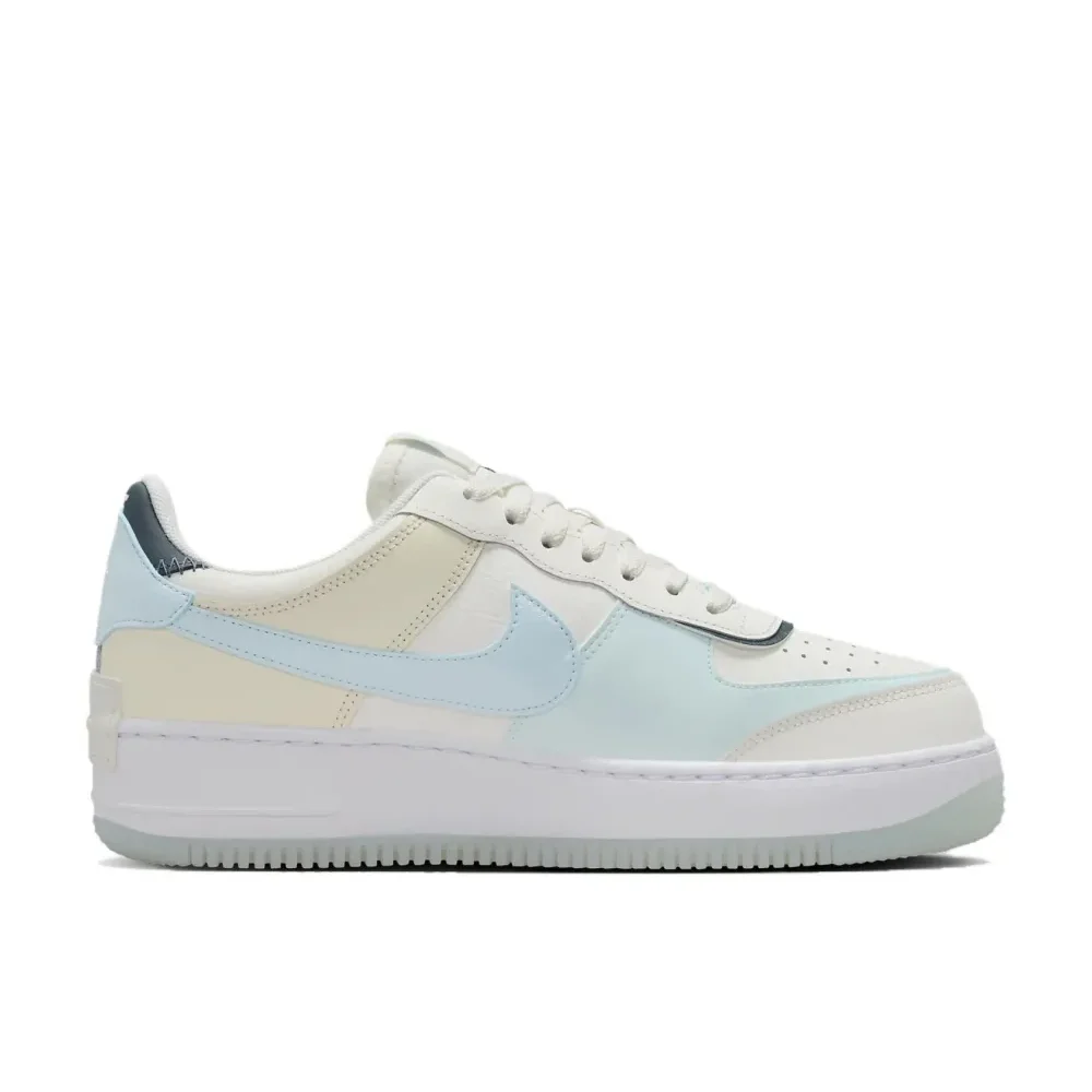 Nike New listing Air Force 1 Shadow Women's Low Top Casual Board Shoes Comfortable and lightweight Beige Blue colorway