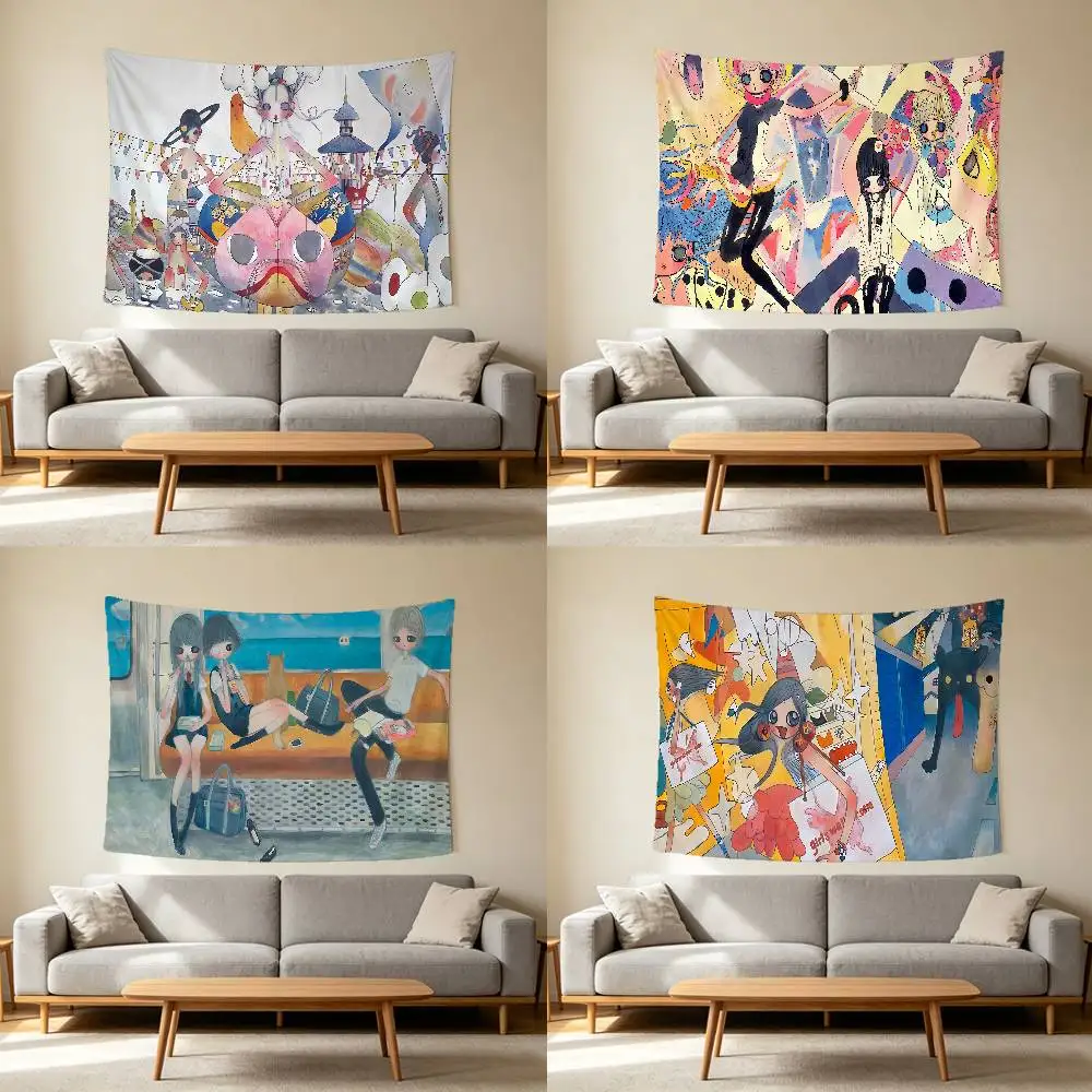 Aya Takano Art Wall Hanging Tapestry Wall Hanging Psychedelic Hippie Tapestry Bedroom Decoration