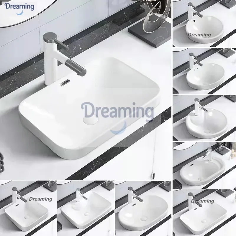

Basin Semi-embedded Wash High Temperature Porcelain Sink Wash Integrated Wash