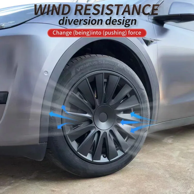 4PCS HubCap Performance Automobile Replacemen Hub cap Full Rim Cover Accessories for Tesla Model Y Wheel Caps 19 Inch 2018-2023