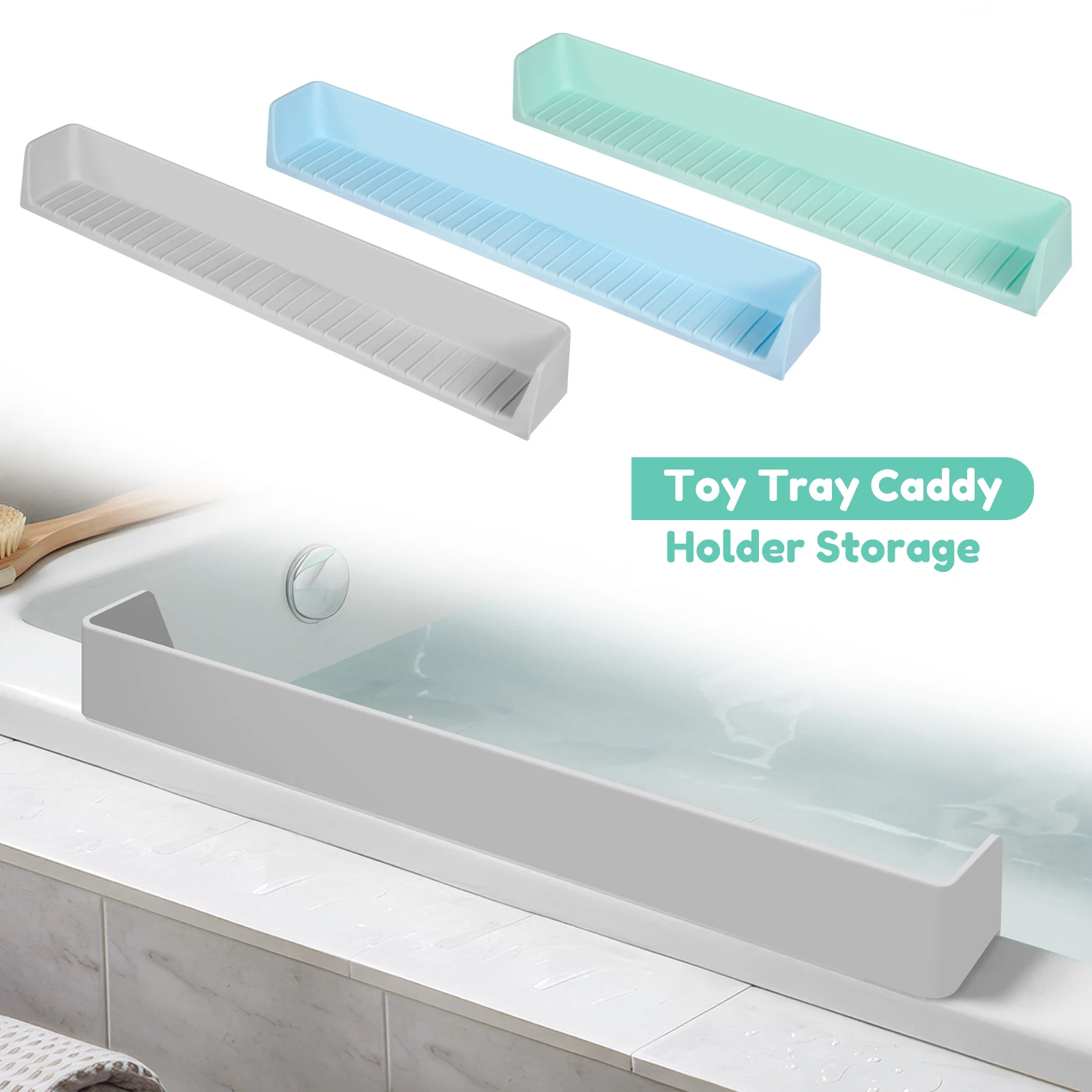 Bathtub Splash Guard For Kids Silicone Bathtub Splash Guard with Suction Cups Large Bath Toy Tray Holder Splash Protection Guard