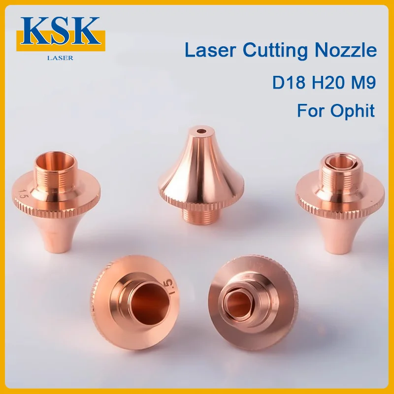 KSK 10Pcs/Lot EC+Ophit Laser Nozzle Single Layer Double Layer 0.8-4.0mm M9 Ceramic Holder For EC Ophit Laser Cutting Head