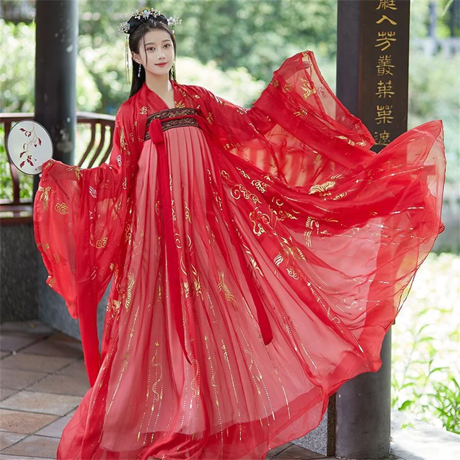 Costume da ballo cinese femminile tradizionale antico Hanfu Costume cinese per le donne vestito popolare Festival Outfit Performance abbigliamento