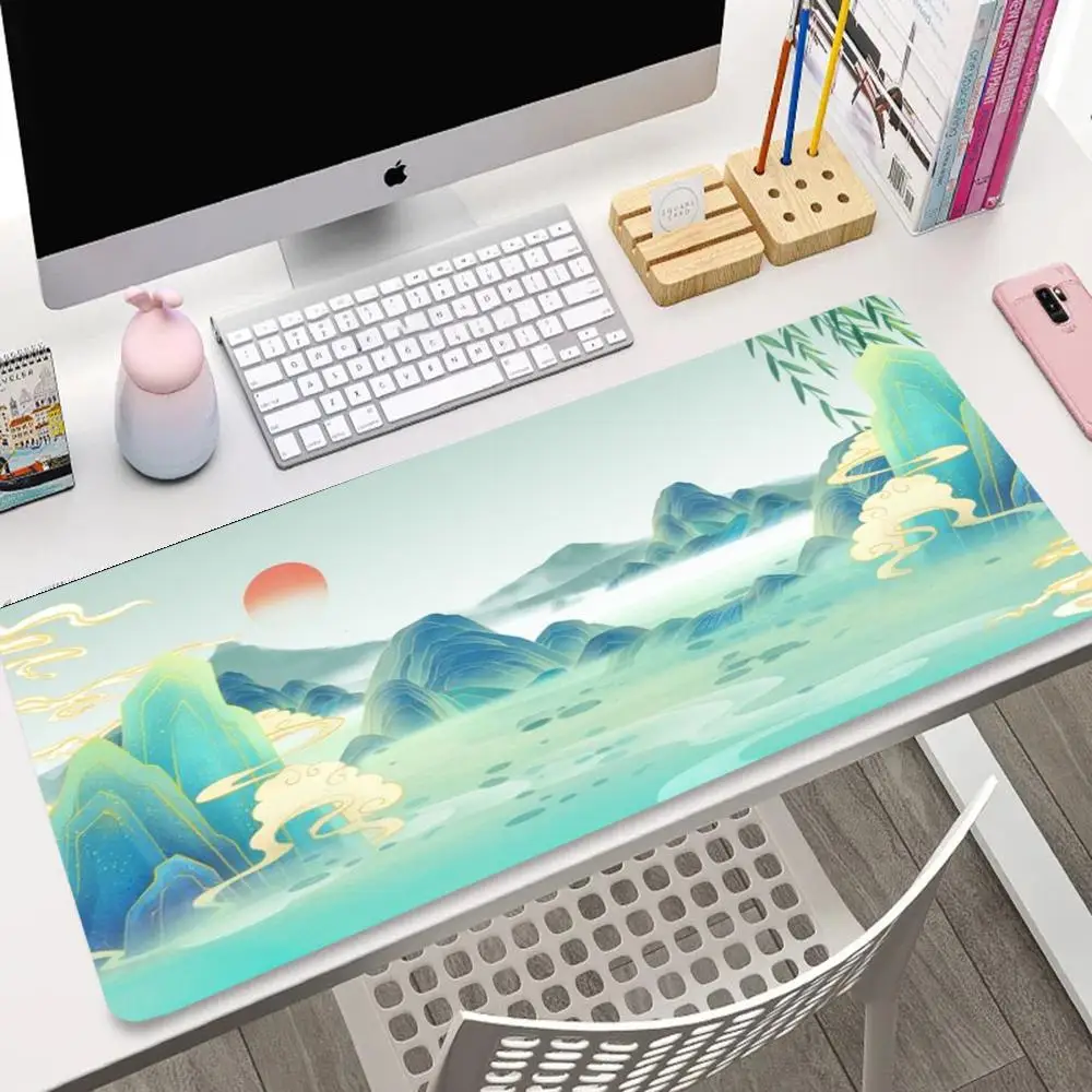 Mountain River  Large size mouse pad xxl rubber keyboard for  Laptop home office Non-slip Rubber mouse blanket