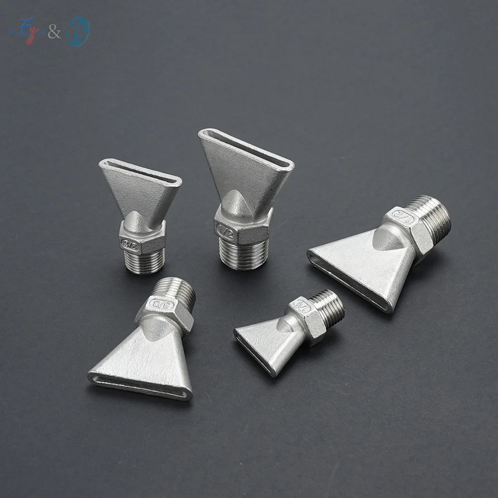 Stainless Steel Flat Mouth Duckbill High‑Pressure Universal Jet Nozzle Blowing Dust Removal Spray Nozzle Cleaning Spray Nozzle