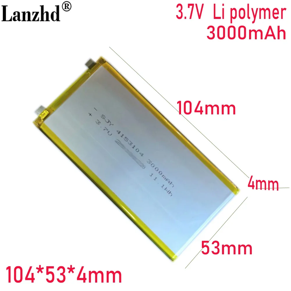 

3.7V Li Lithium battery 4153104 polymer battery 3000MAH For built-in electric tablet computer engineering equipment