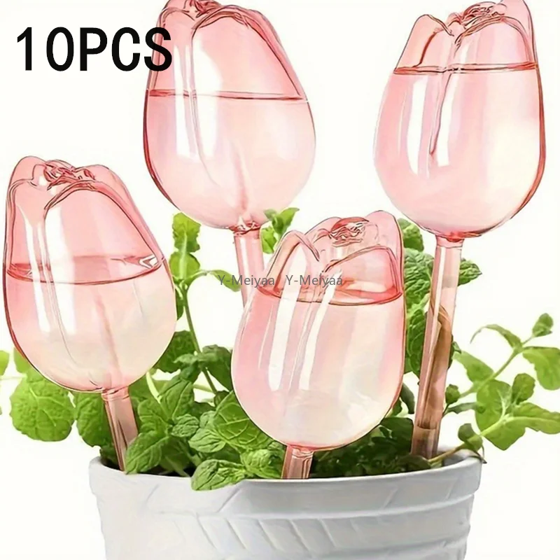 

1/2/4/10 шт. розовые шарики для полива растений-тюльпанов, подходящие для внутренних и наружных растений, автоматические капельницы для растений, автоматический полив