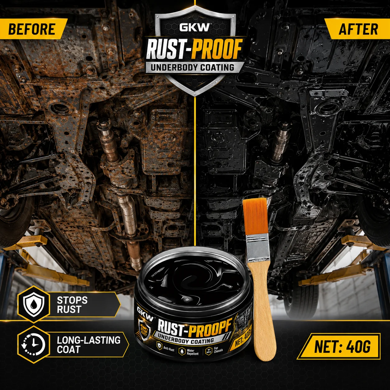 Car Chassis Protection Anti-Rust Paste to Repair Chassis Paint Peeling, Rust, and Damage Caused by Sand and Gravel, Soundproofing and Shock-Absorbing Maintenance Paste