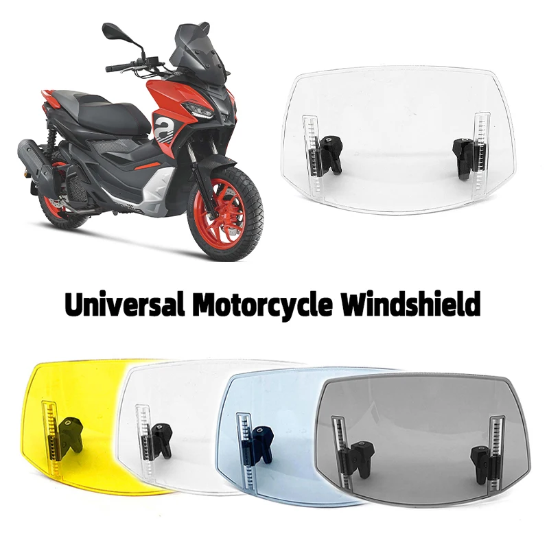 For Aprilia SRGT200 SRGT 125 SR GT SPORT 200 Extension Universal Motorcycle Windshield Windscreen Wind Deflector Round Headlight