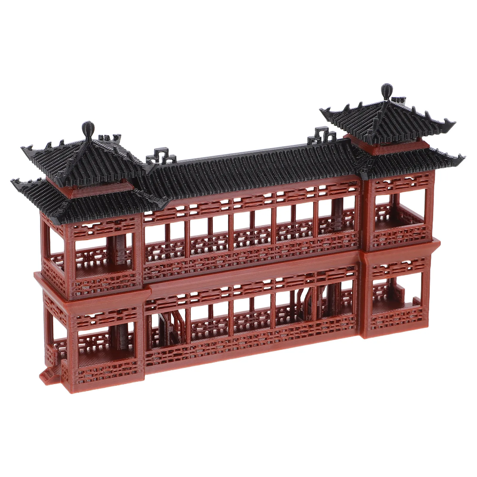 جناح صغير من البلاستيك على الطراز الصيني القديم جناح مصغر لحديقة حوض السمك والمكتب المنزلي والمناظر الطبيعية المزخرفة