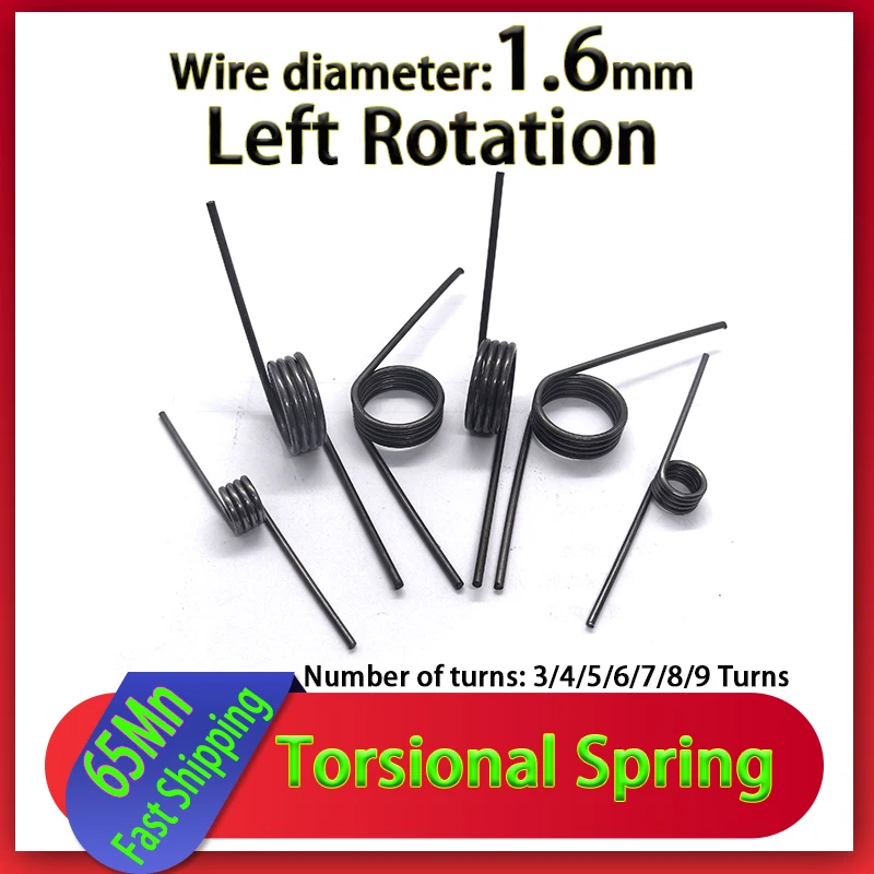 10pcs Wire Diameter 1.6mm Left rotation Torsion Spring 65Mn Spring steel V-shaped Spring Reset Small Torsion Spring Customized