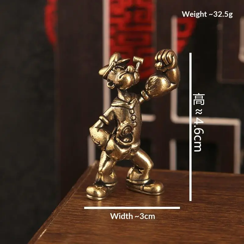 △   Figurine Popeye le marin en laiton, décoration de maison, bureau, table à thé, ornements artistiques, accessoires décoratifs pour la maison et le bureau, 1/2 pièces