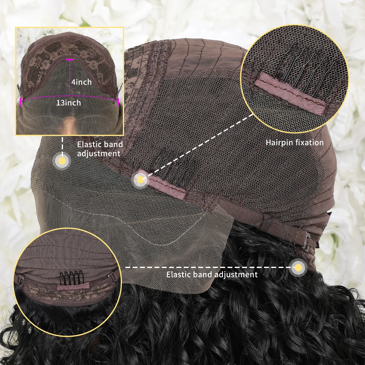 200% Density 13*4 Lace Front Synthetic Wig, Long Afro Curly