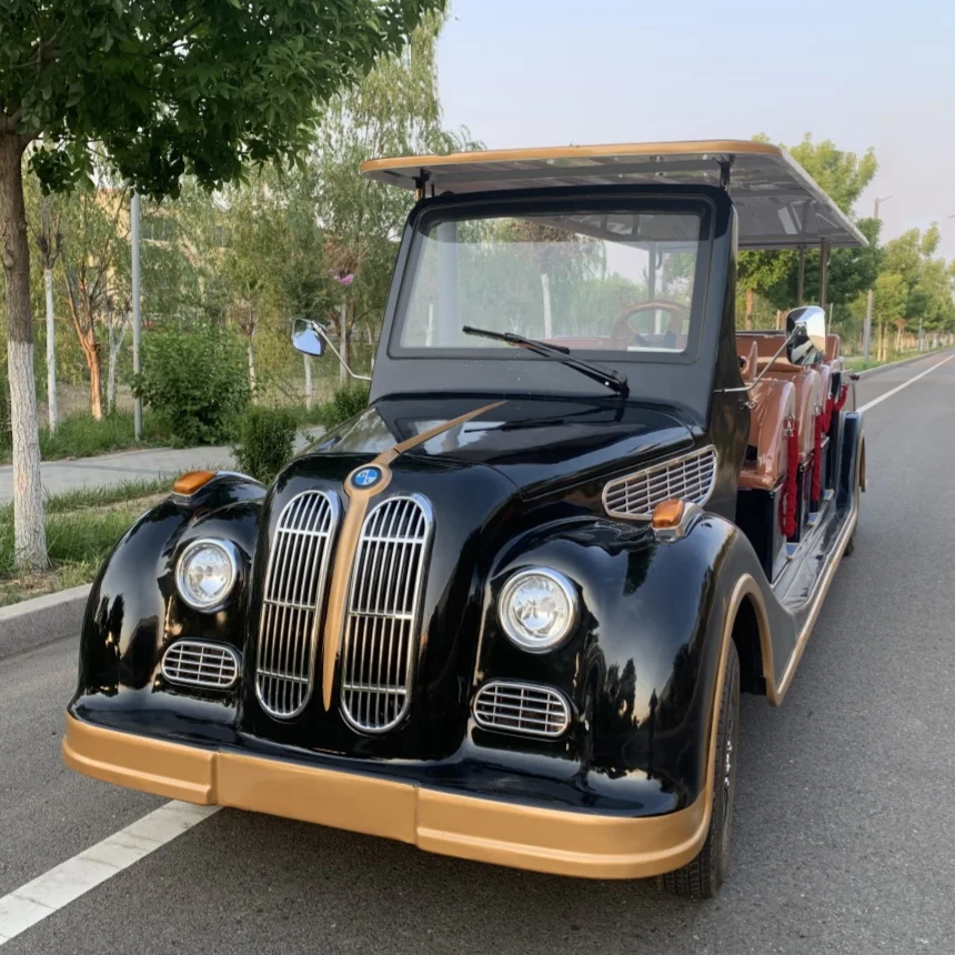 New Model Electric Antique Tour Bus 8 Seater Golf Cart Guaranteed Fast Shipping  Private Club VIP Electric Vintage Classic Car