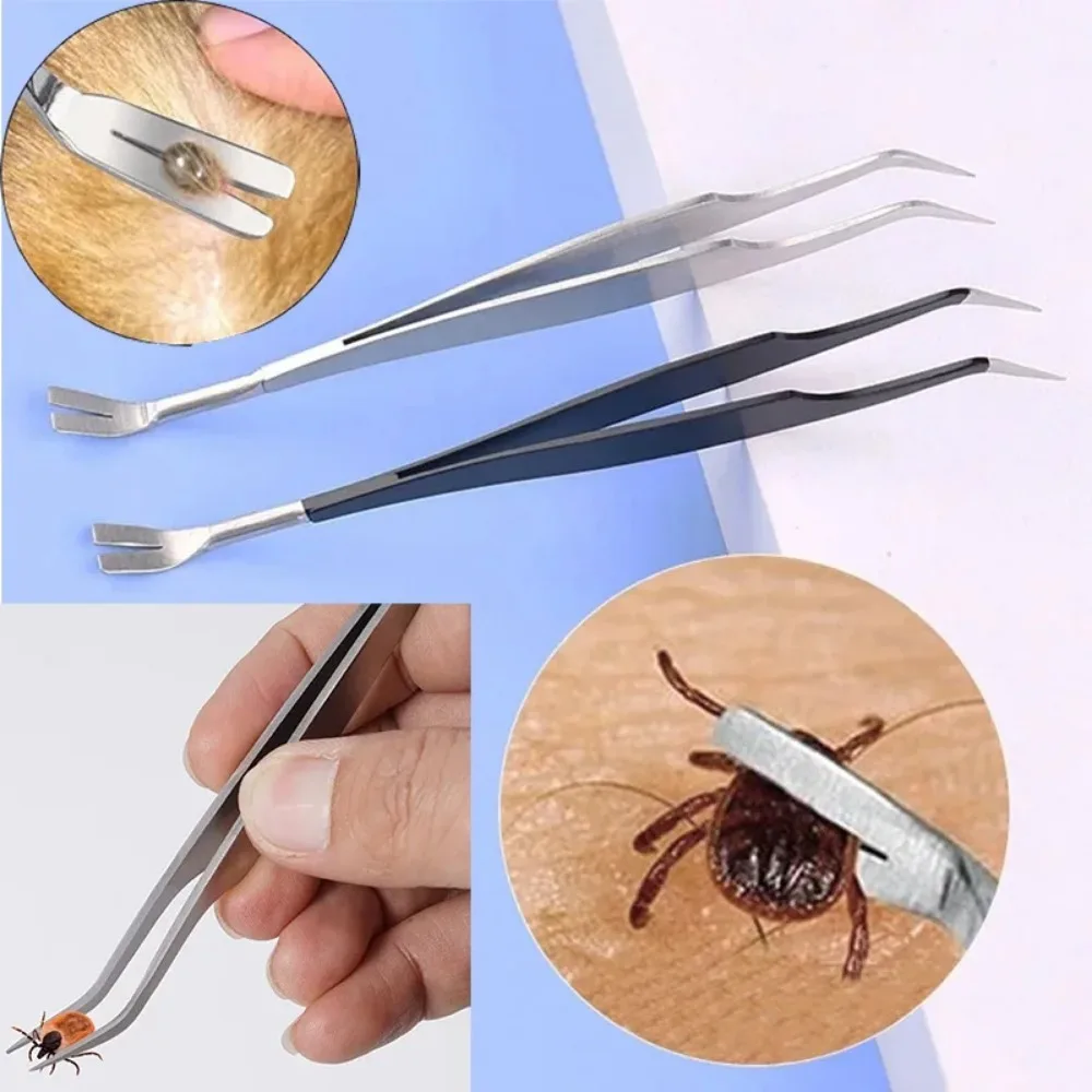 Tick Removal Tool for Pets Stainless Steel Pet Flea Removal Tool 2-in-1 Tick Removal Tool Professional Tick Removal Tweezers Dog image 5