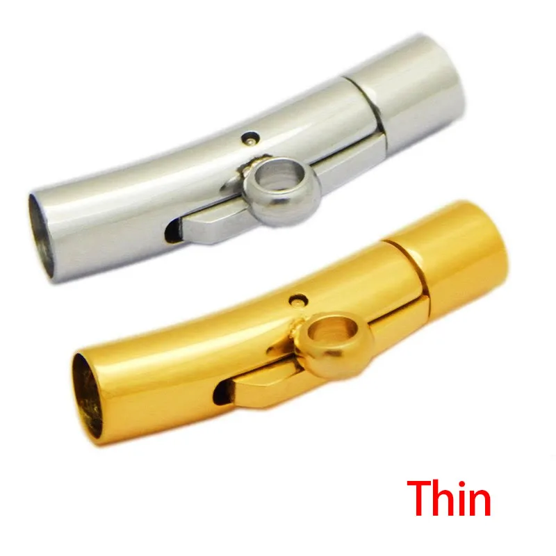 10Pcs 316L Stainless Steel Bayonet Clasp For DIY Leather Cord Bracelet Jewelry Making Finding Adjustable Snap Lock End Clasps